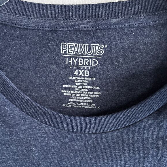 Peanuts Hybrid Apparel Men’s 4XB Navy Snoopy “Whatever” Graphic T-Shirt #D - Picture 4 of 4